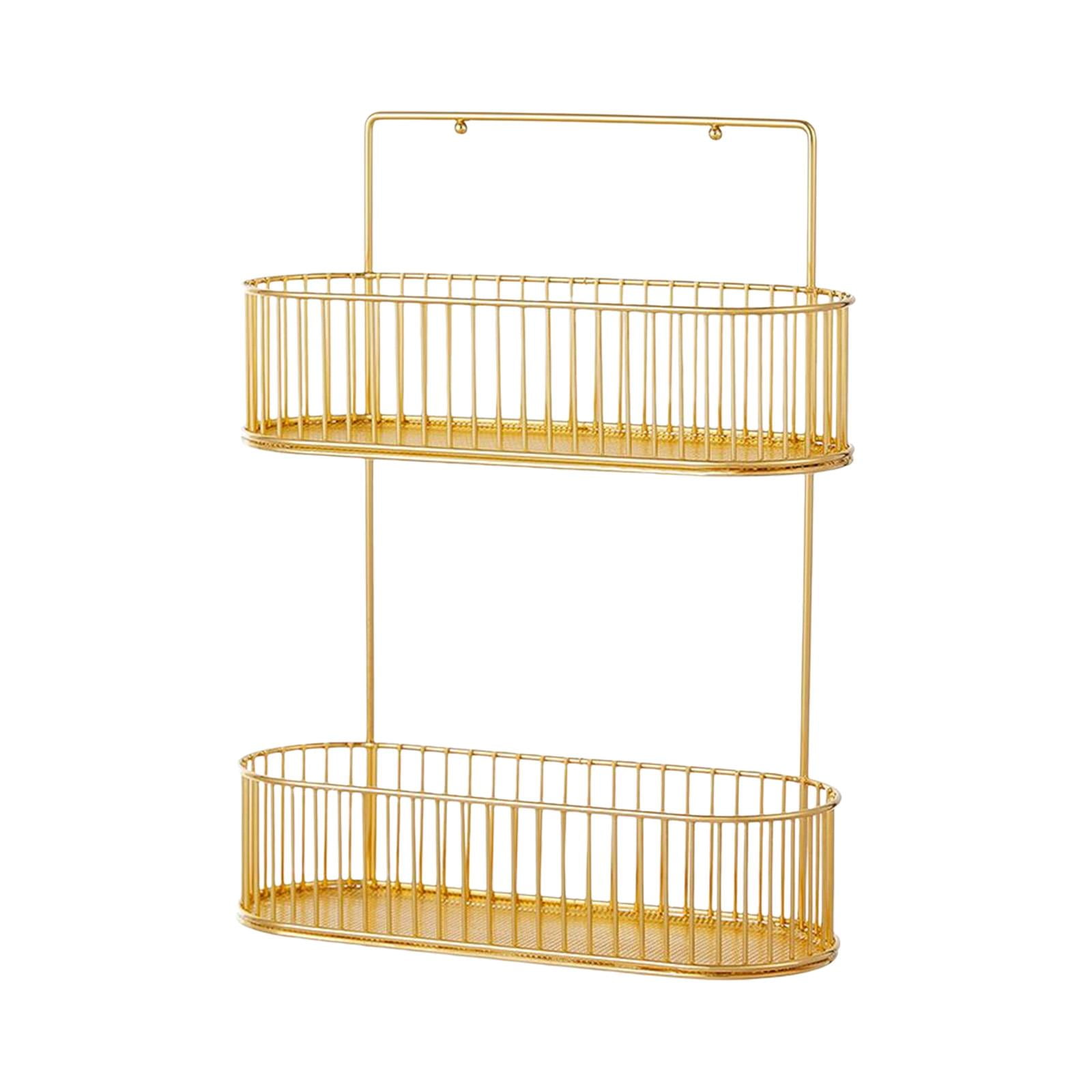 Wall Mounted Bathroom Shelf Storage Organizer Two Tier Shower Shelf No