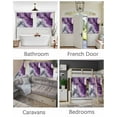 thumbnail image 3 of Marble Grey Purple Short Blackout Curtains 30 Inch Long Gradient Gold Marbling Modern Art Rod Pocket Kitchen Curtains, 2 Panels Thermal Insulated Room Darkening Drapes for Bedroom, 42"W x 30"L, 3 of 5