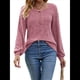 thumbnail image 1 of Suéter Abotonado para Mujer, Suéteres de Punto de Otoño, Camisetas de Larga, Camisetas Tipo Túnica con Cuello Redondo Rojo XL, 1 of 8