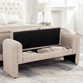 thumbnail image 2 of Cterwk Storage Bench with Wood Frame, 60 inch Storage Ottoman for Bedrooms, Living Rooms, Office, Khaki, 2 of 9