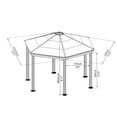 thumbnail image 3 of Palram - Canopia Roma 12' x 14' Polycarbonate/Aluminum Hexagon Gazebo - Gray/Bronze, 3 of 11
