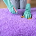 thumbnail image 7 of YJ.GWL Oval Fluffy Carpets Modern Plush Shaggy Area Rug Nursery Bedside Rugs for Bedroom Living Room Home Decor Mats,2.6 x 5.3ft,Purple, 7 of 7