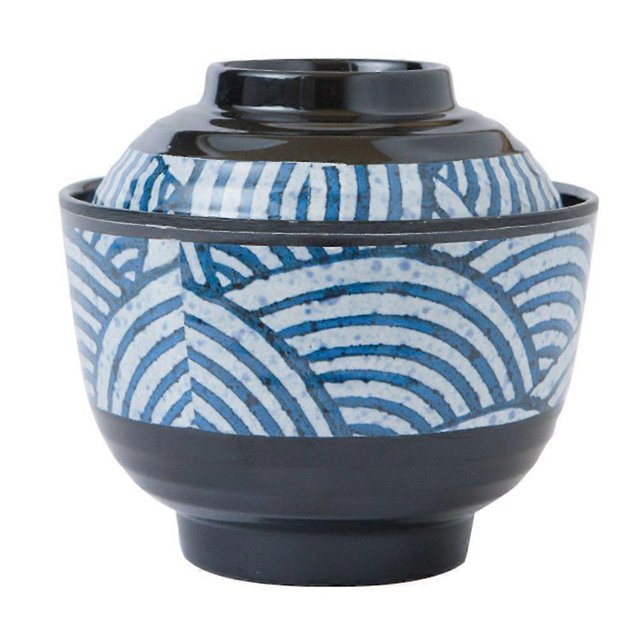 1pc Japanese Style Miso with Lid Soup Bowl Ramen Bowl Melamine Soup Bowl