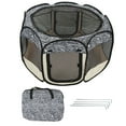 thumbnail image 1 of Pet Playpen Foldable Oxford Cloth Zebra Stripe Scratch Resistance Portable Dog Playpen for Small Dog Cat Rabbit Chicks, 1 of 14