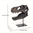 thumbnail image 3 of Dinosaur Skull Statue, Realistic T Rex Dinosaur Head Skull Model in Resin with Metal Stand, Prehistoric Shelf Decor and Desk Display Sculpture for Home Office Aesthetic Decoration, 3 of 10