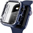 thumbnail image 1 of Apple Watch Case with Screen Protector for Apple Watch 42mm Series 3/2/1, Bling Crystal Diamond Rhinestone Ultra-Thin Bumper Full Cover Protective Case for Women Girls iWatch Blue, 1 of 5