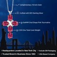 thumbnail image 2 of Gem Stone King 925 Sterling Silver Pink Tourmaline Cross Pendant Necklace for Women (2.50 Cttw, Gemstone October Birthstone, Oval 6X4MM, With 18 inch Silver Chain), 2 of 5