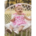 thumbnail image 6 of BemeyourBBs Western Baby Girl Summer Clothes Cowgirl Outfit Romper Dress Cute Cow Spot Print Bow Tie Ruffle Lace Trim Cami Jumpsuit Playsuit Hedband, 6 of 9