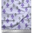 thumbnail image 1 of Soimoi Rayon Crepe Fabric Tree Block Print Fabric by Yard 46 Inch Wide, 1 of 3