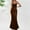 A02095-Brown, variant on Womens Dresses Sleeveless V-neck Solid Color Maxi Bodycon Dress Wrap Lace-up Tank Dress Long Dresses