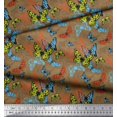 thumbnail image 3 of Soimoi Brown Heavy Canvas Fabric Colorful Butterfly Print Fabric by Yard 58 Inch Wide, 3 of 3
