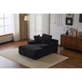 thumbnail image 6 of SOULART 47.24" Cloud Couch, Black Chaise Lounge Chair, Sleeper Sofa for Small Spaces, No Assembly Required with 3 Throw Pillows, 6 of 12