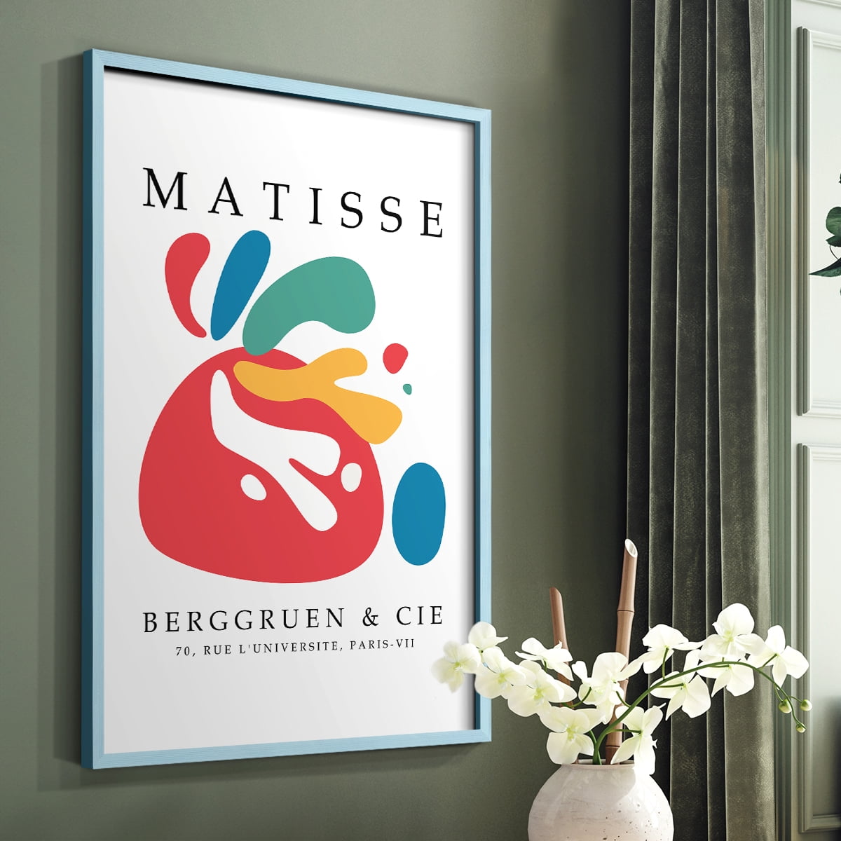 Matisse CCCXXXIX in Blue Solid Wood 11 x 14 Framed Print