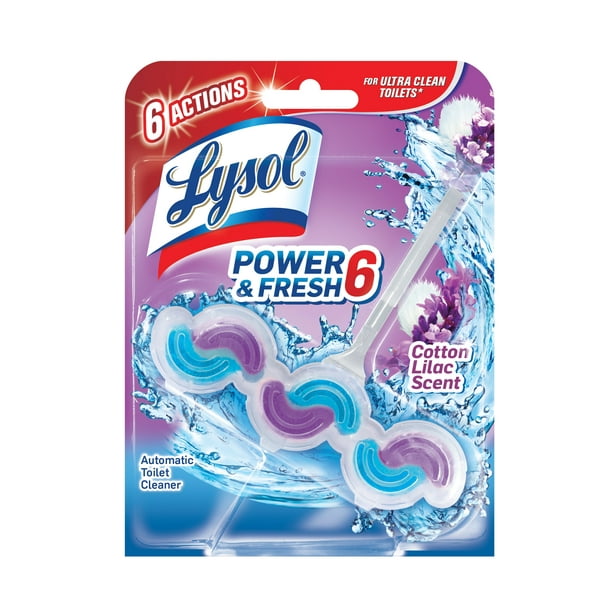 Lysol Power & Fresh 6 Automatic Toilet Bowl Cleaner, Cotton Lilac, 1ct