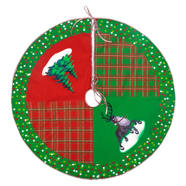 FloreceBien suministros de decoración de la parte inferior del árbol de Navidad 70 cm lindo patrón falda de árbol de Navidad
