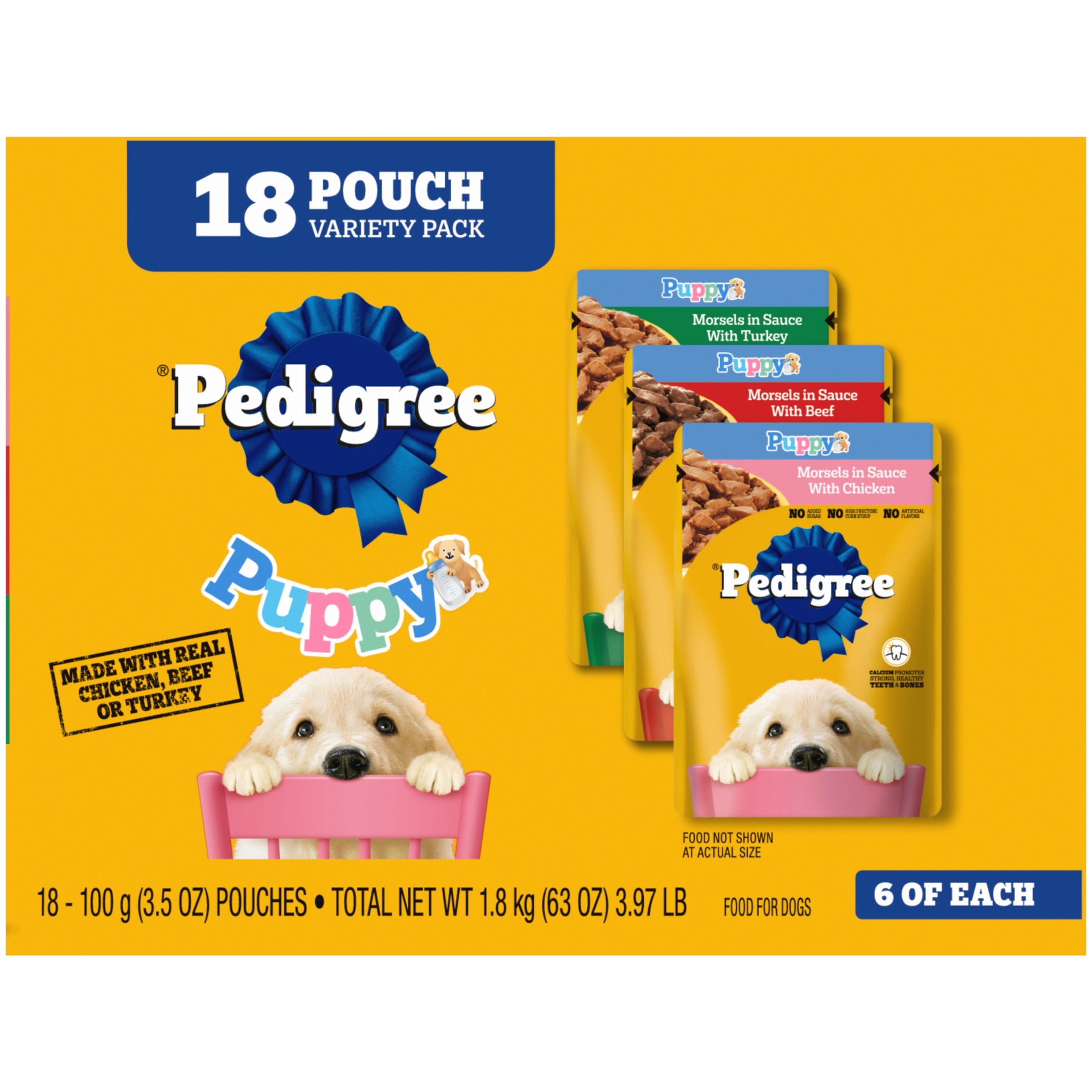 Pedigree Choice Cuts In Gravy Adult Soft Wet Dog Food Variety Pack 3.5 Oz. Pouches 18 Pack Walmart