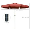 thumbnail image 3 of Outsunny 8.5 ft Outdoor Patio Umbrella with Tilt and Crank for Deck Garden, 3 of 10