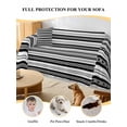 thumbnail image 4 of Boho Black Stripe Couch Cover for 2 Cushion Sofa, Abstract Geometric White Minimalist Washable Loveseat Sofa Covers Slipcover for Sectional Sofas L-Shaped, Couch Throw Cover 71"x118", 4 of 9