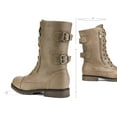 thumbnail image 3 of DREAM PAIRS Women's Mid Calf Boots Zipper Leather Combat Boots Flat Buckle Shoes TERRAN KHAKI Size 5.5, 3 of 3