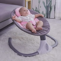 Miumaeov Baby Swings, Remote Control Baby Rocker, Canopy with Netting, Music Hanging Toys, Cradling Portable Swing for Infants, Cradle Rocker Seat Bouncy Rocking for 0-12 Months Newborn Babies (Pink)