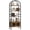 Brown, variant on IRONCK 70.3" Tall Arched Bookshelf, 4-Tier Open Display Bookcases with Door Cabinet, Industrial Style Metal Storage Rack, Brown