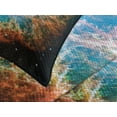 thumbnail image 4 of Ambesonne Nebula Quilted Bedspread Set 3 Pcs, Supernova Stars Cosmos, Queen Size, Black Teal Orange, 4 of 5
