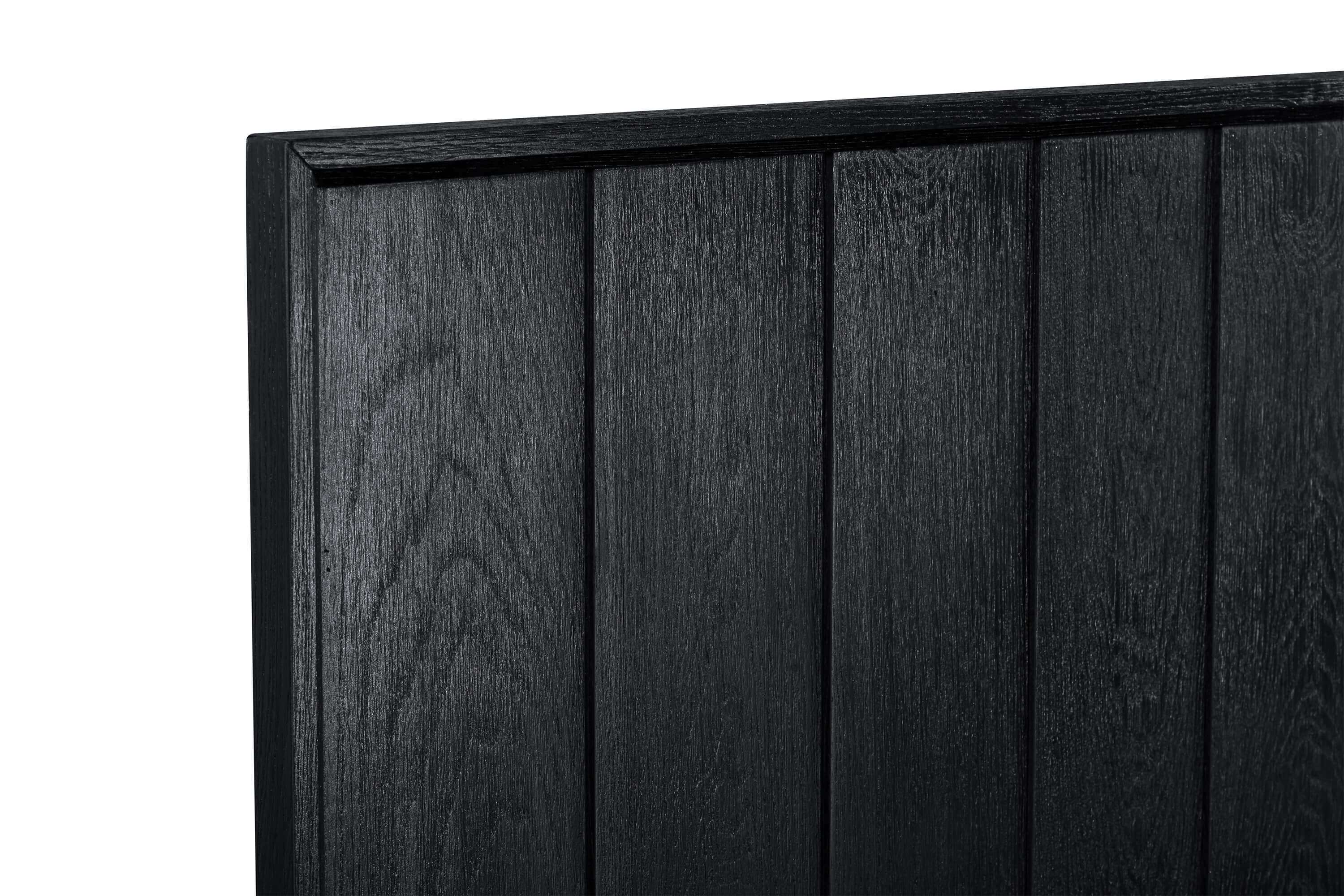 Carnaby Queen Platform Bed Frame in Black Brushed Oak Wood