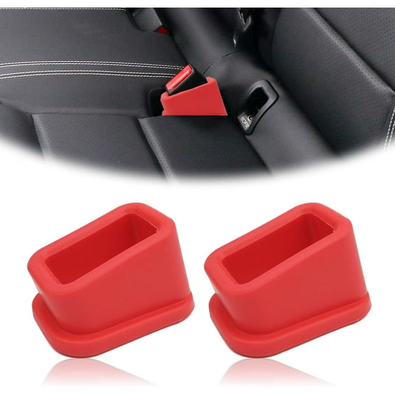 2 Pcs Red Safety Belt Seat Buckle Protector Easy Access to The Buckles of Rear Seats Car Accessories Auto Safety Belt Guard Safety Belt Buckle Holder Booster