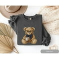 thumbnail image 3 of Bear Sweatshirt, Preppy Teddy Bear Sweater, Trendy Graphic Crewneck, Cute Coffee Bear Pullover, Gift for Him or Her Cozy Aesthetic Crewneck, 3 of 5