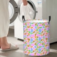 thumbnail image 4 of Lsque Colorful Cow Skin pattern Laundry Hamper Basket, Tall Woven Rope Hamper Basket for Clothes, Lightweight Storage Basket, Collapsible Waterproof-, 4 of 8