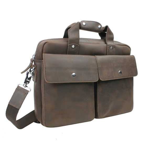 Vagarant Traveler Classic Medium Full Grain Leather Messenger Laptop Bag LM18.DS