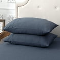 thumbnail image 4 of PURE ERA 100% T-Shirt Jersey knit Cotton Pillowcases Super Soft Breathable, Set of 2, Standard 20”x26”, Heathered dark Blue, 4 of 4