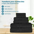 thumbnail image 4 of Superior Ultra Soft Cotton Solid 6-Piece Towel Sets, Black, 4 of 9
