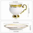 thumbnail image 3 of Juego de bandeja y taza de café de cerámica estilo Medio Oriente, diseño dorado, capacidad de 3,38 oz for la hora del café de la tarde, 3 of 3