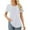 White, variant on NEFIYLUXP Women's Summer Pleated Short Sleeve T-Shirt, Summer O-Neck Solid Color Casual Tops for Women