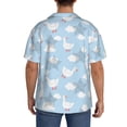thumbnail image 3 of Fotbe Cute Goose On A Blue Sky Camisa Estampada de Manga Corta para Hombre, Casual de Verano, Estilo Playero, Sin Arrugas-Large, 3 of 5