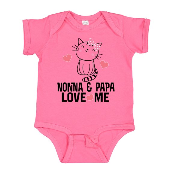 Inktastic Nonna and Papa Love Me Grandchild Kitty Girls Baby Bodysuit
