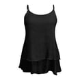 thumbnail image 5 of YMNXA Women's Layered Camisole Sleeveless Adjustable Spaghetti Strap Solid Color Comfortable Elegant Tank Top For Casual Daily Wear,Black,Xl, 5 of 5