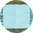 thumbnail image 1 of Ahgly Company Tapis Rond Lavable en Machine Intérieur Transitionnel Vert, 7 Pieds Rond, 1 of 7