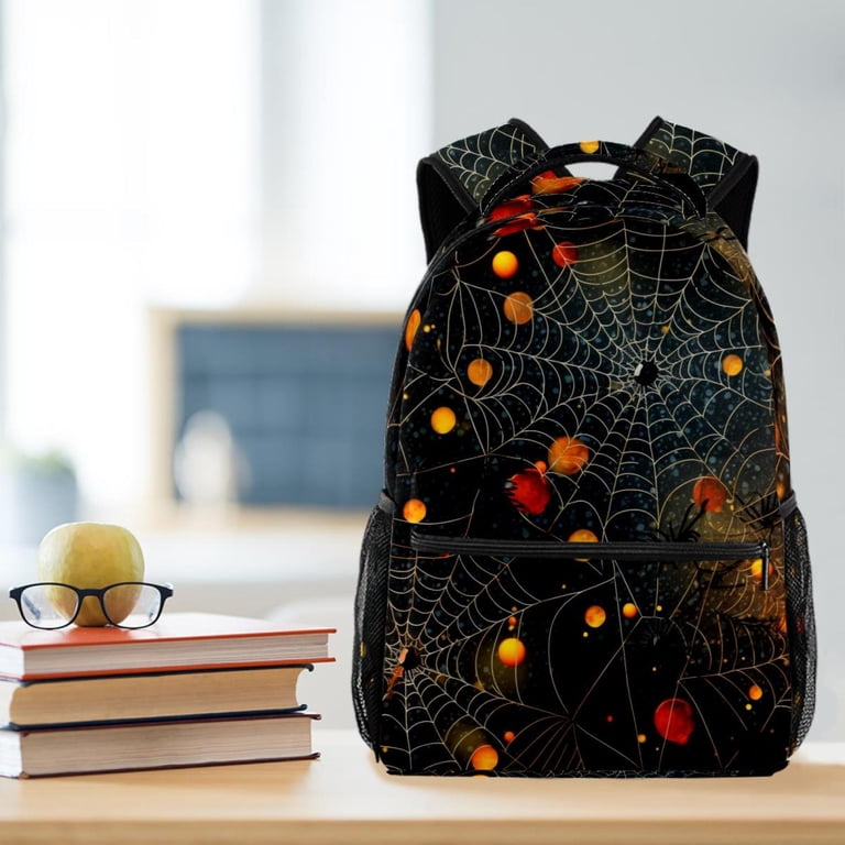 Lightweight Backpack Halloween Spider Web School Bag Travel  display picture 3