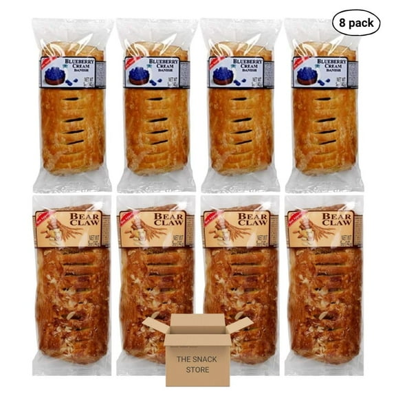 The Snack Store Variety Pack | Bon Appetit Blueberry Cream and Bear Claw Danish (8 Packs!)