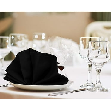 Kitchen Black Cloth Napkins (12 Pack, 20x20) Inch Cotton Blend Washable and Reusable Table Dinner Napkins for Hotel, Lunch, Restaurant, Weddings, Event and Parties