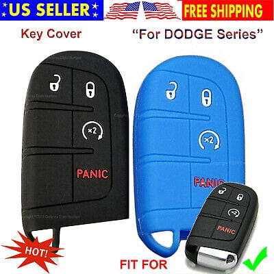 Dobrev 4 Button Silicone Case Cover Fob Skin Protector for Dodge Ram Durango Challenger Jeep Renegade Trailhawk Compass Grand Cherokee Key