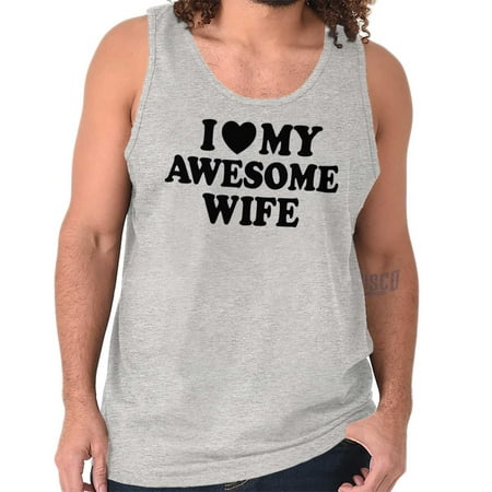 Brisco Brands I Love My Awesome Wife Husband Tank Top Tee Shirt For