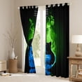 thumbnail image 3 of Homewish Music Instrument Pattern Blackout Curtains Set of 2 (52x84 Each),Electric Guitar Window Curtains,Green Blue Black Curtains and Drapes For Teens,Luxury Bedroom Decor, 3 of 6
