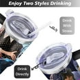 thumbnail image 5 of 40oz Wednesday Girl Stainless Steel Tumbler with Lid and Straw,Wednesday Stuff Merchandise Spill Proof Travel Cup Double Wall Vacuum Insulated Coffee Mug with Handle Black, 5 of 7