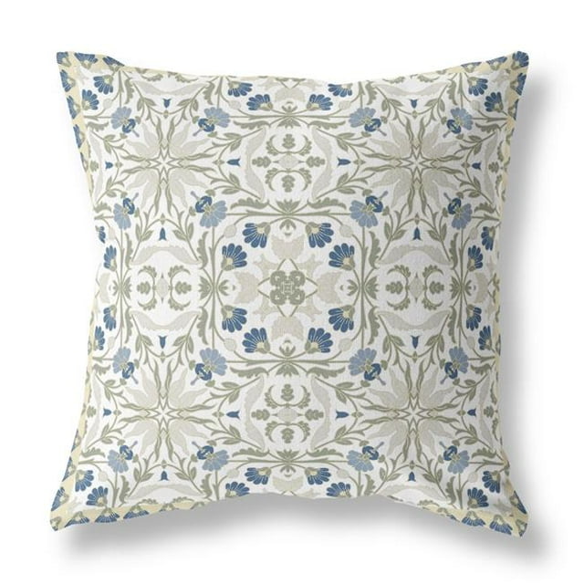 HomeRoots 414681 20 in. Paisley Coussin d'Intérieur & Extérieur & 44; Blanc & Vert
