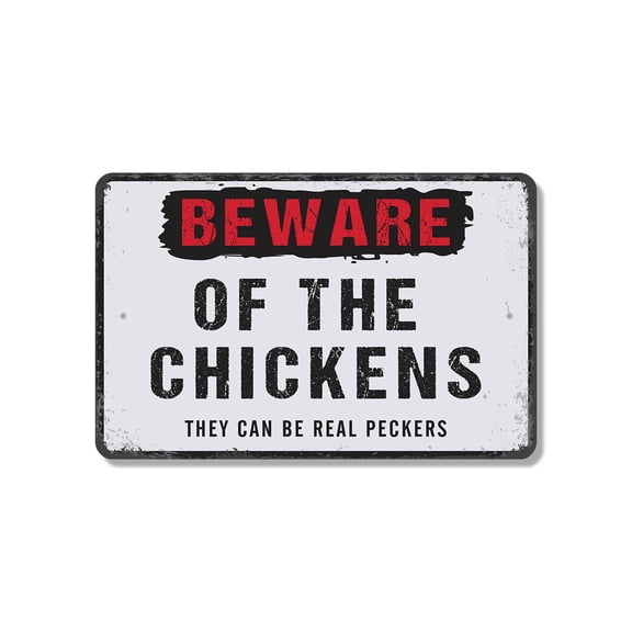 Beware Of The Chickens They Can Be Real Peckers 10 Inch x 14 Inch Plastic Sign Cluck Around Find Out Perfect for Coops Barns Yards Fun Gift for Chicken Keepers Homesteaders Families
