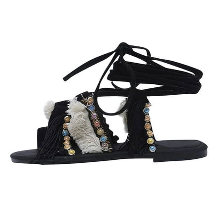 

TTQLVZJGSE Women s Simple Summer Comfortable Lightweight Flat Bottom Slope with Casual Sandals Summer Open Toe Comfy Flats Beach Roman Sandals Shoes