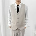 thumbnail image 2 of Hot days, bold styles YLSDY Men Summer Lightweight Suit Vests Slim Fit Waistcoat Casual Business Dressy Vest Button Down Open Front Tank Tops Khaki XXL, 2 of 7